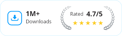 1M+ Downloads, Rated 4.7/5